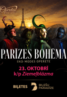 PARĪZES BOHĒMA ǀ eko-modes operete ǀ iedvesmots no I.Kálmána Monmartras vijolītes attēls
